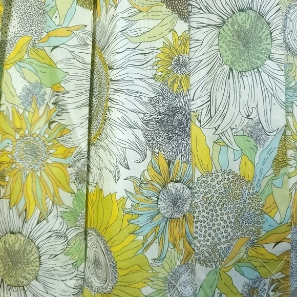 NEW J. Crew Sunflower Print Pleated Skirt Retro 60s Twee Floral Cotton Yellow 0 - Picture 14 of 16